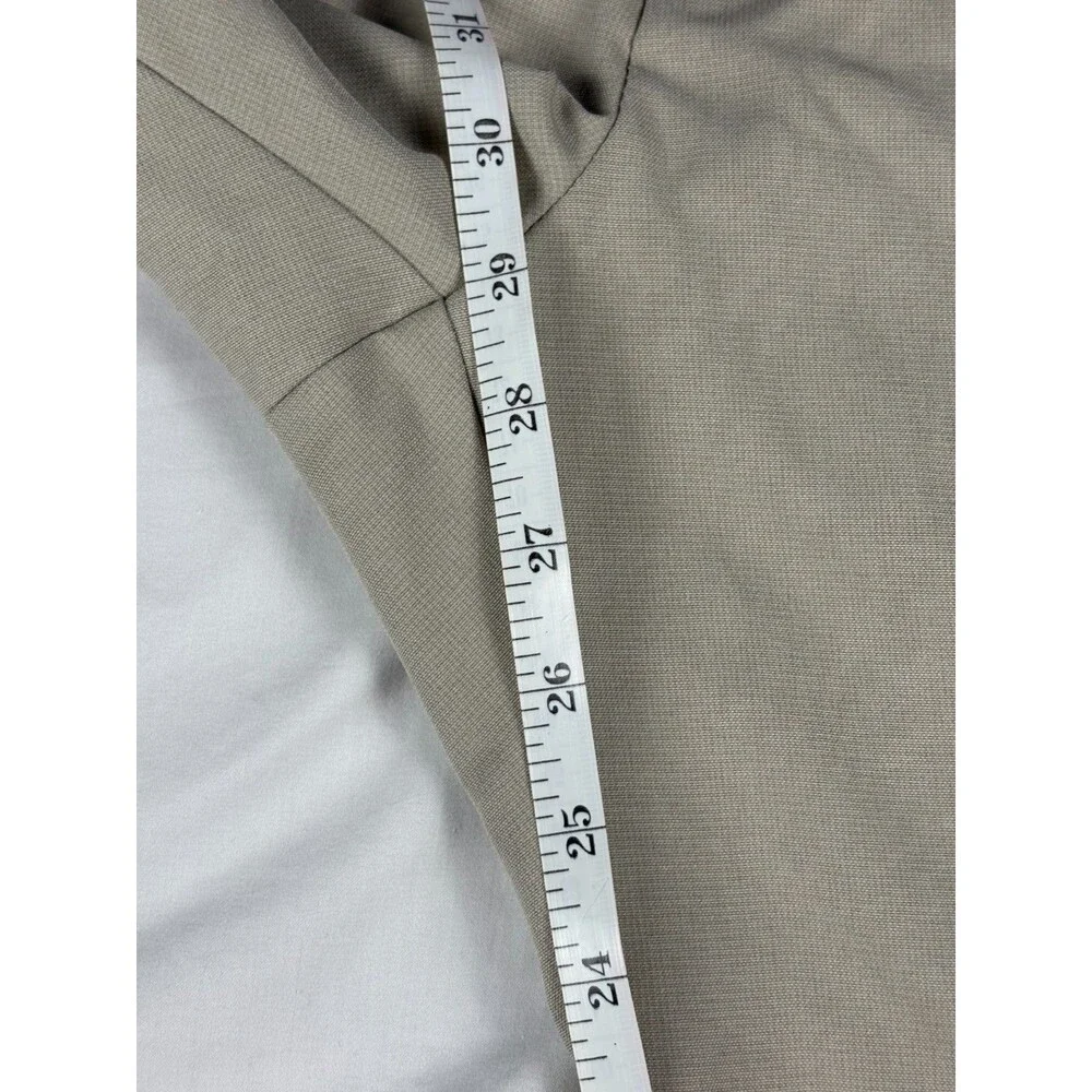 Haggar Cool Right Performance Flex Pants Mens 34x30 Khaki Classic Fit Flat Front - Picture 9 of 10